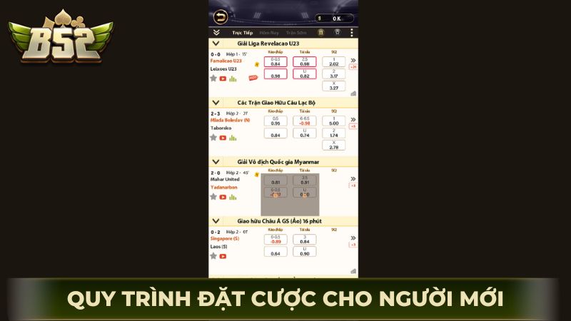 Quy trình đặt cược đơn giản cho người mới tại thể thao B52